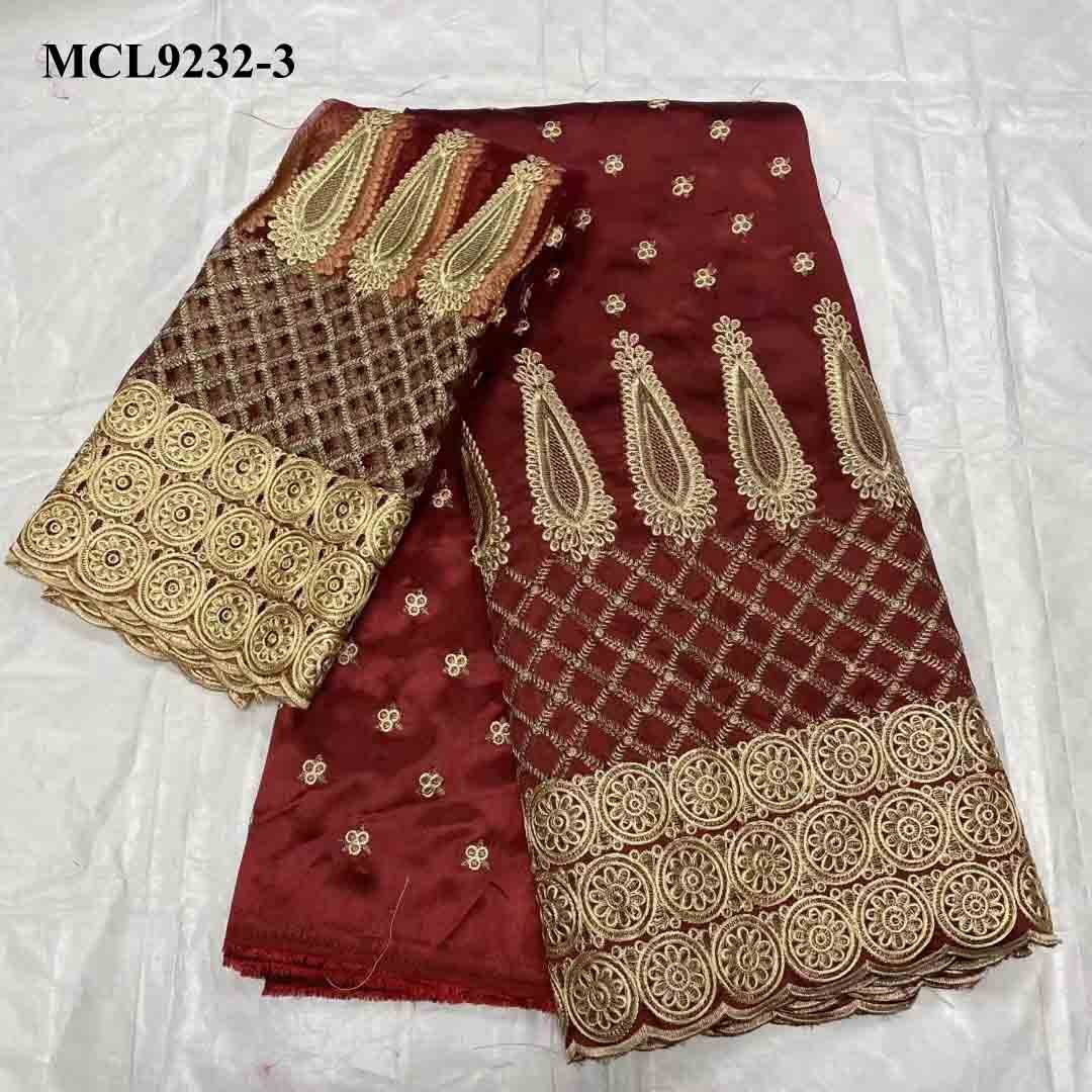Flower Embroidery Silk George Fabrics African Hollow Hot Design Sequined Nigerian George Lace for Dress 1 Piece Mesh Fabric