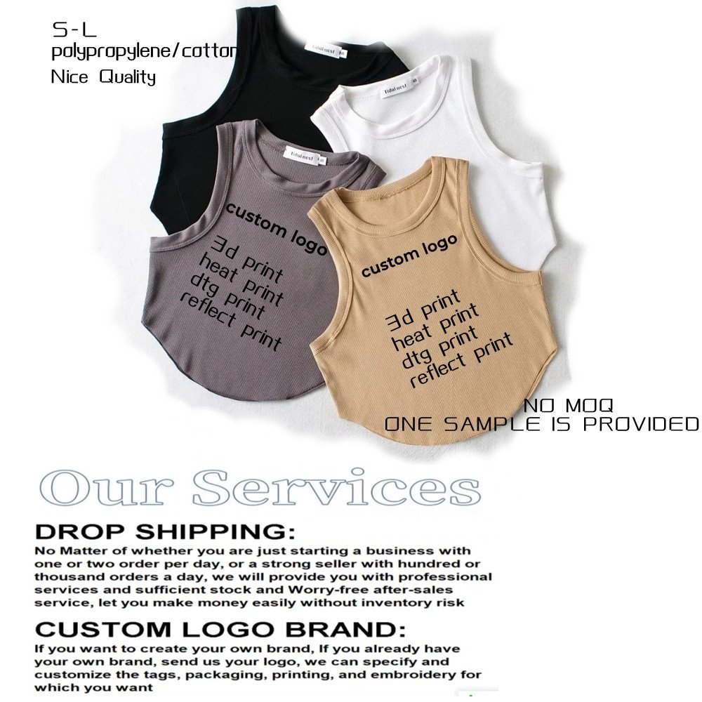 2022234 Hot Summer Solid Crop Tops Rib Knit O-Neck Sleeveless Bodycon Soft Touch Custom Gym Sport Yoga Tank Top Women