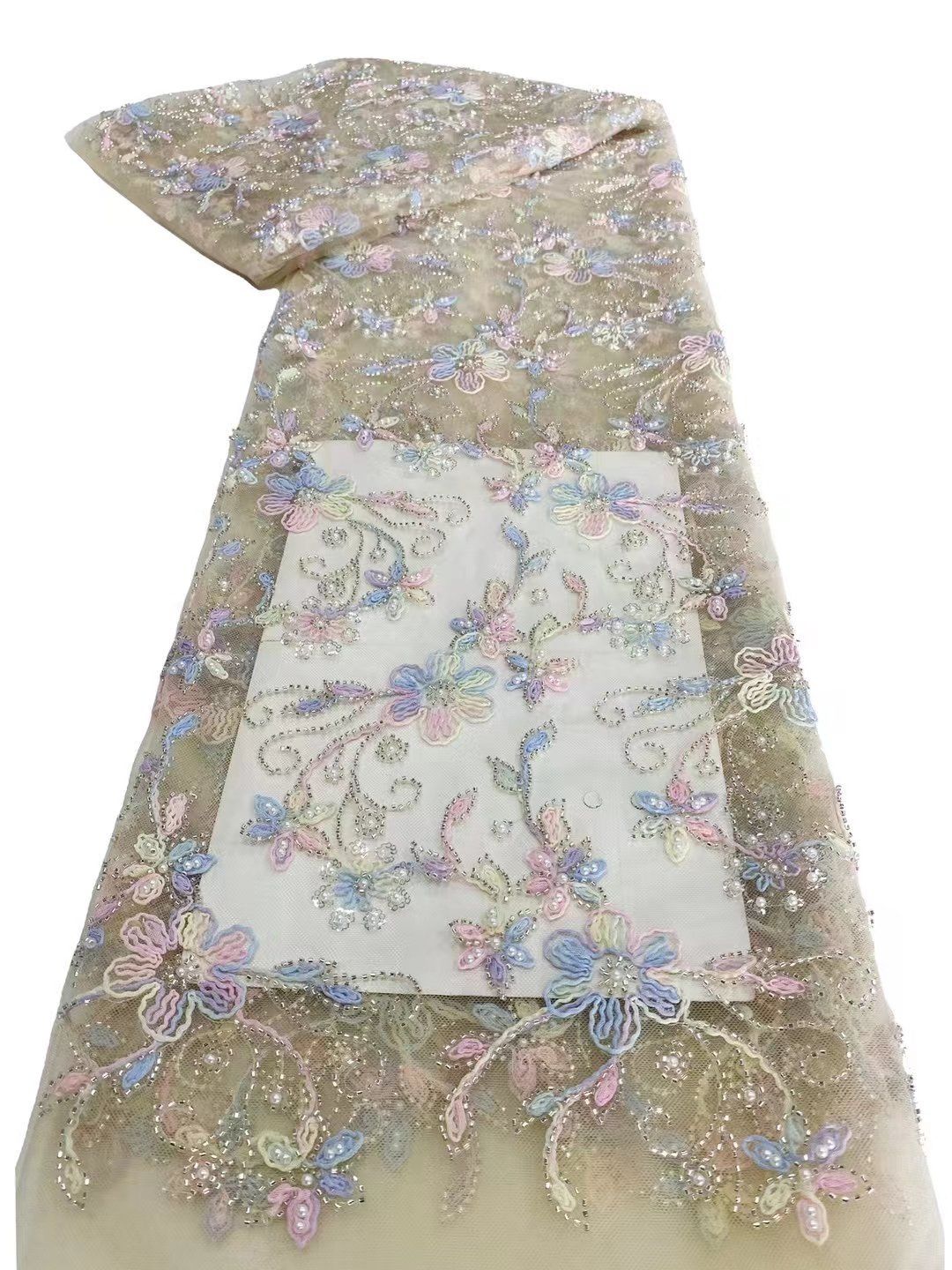 Good Price New Product New Sequin Lace Embroidery Fabric For Dress Beaded Lace Fabric Luxury