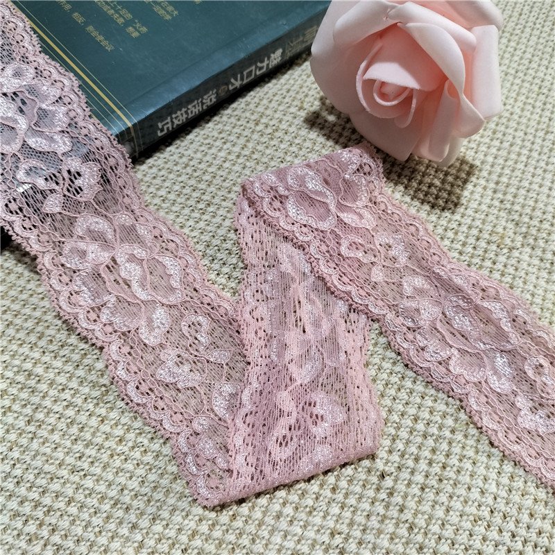 S2330-1 4.5cm elastic lace for clothing, handmade decorative material, sewing accessories, pink, S2330-1