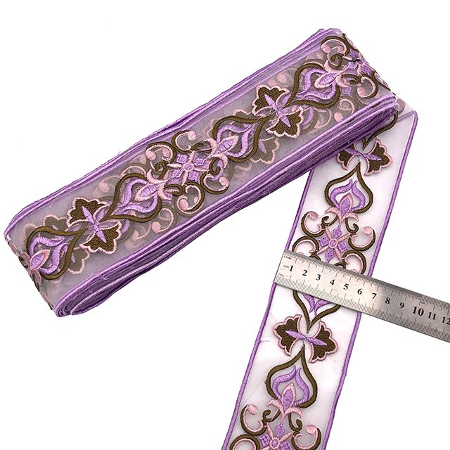 Vintage Ethnic Flower Embroidery Ribbon Lace Trim Fabric Sewing Diy Clothes Accessories