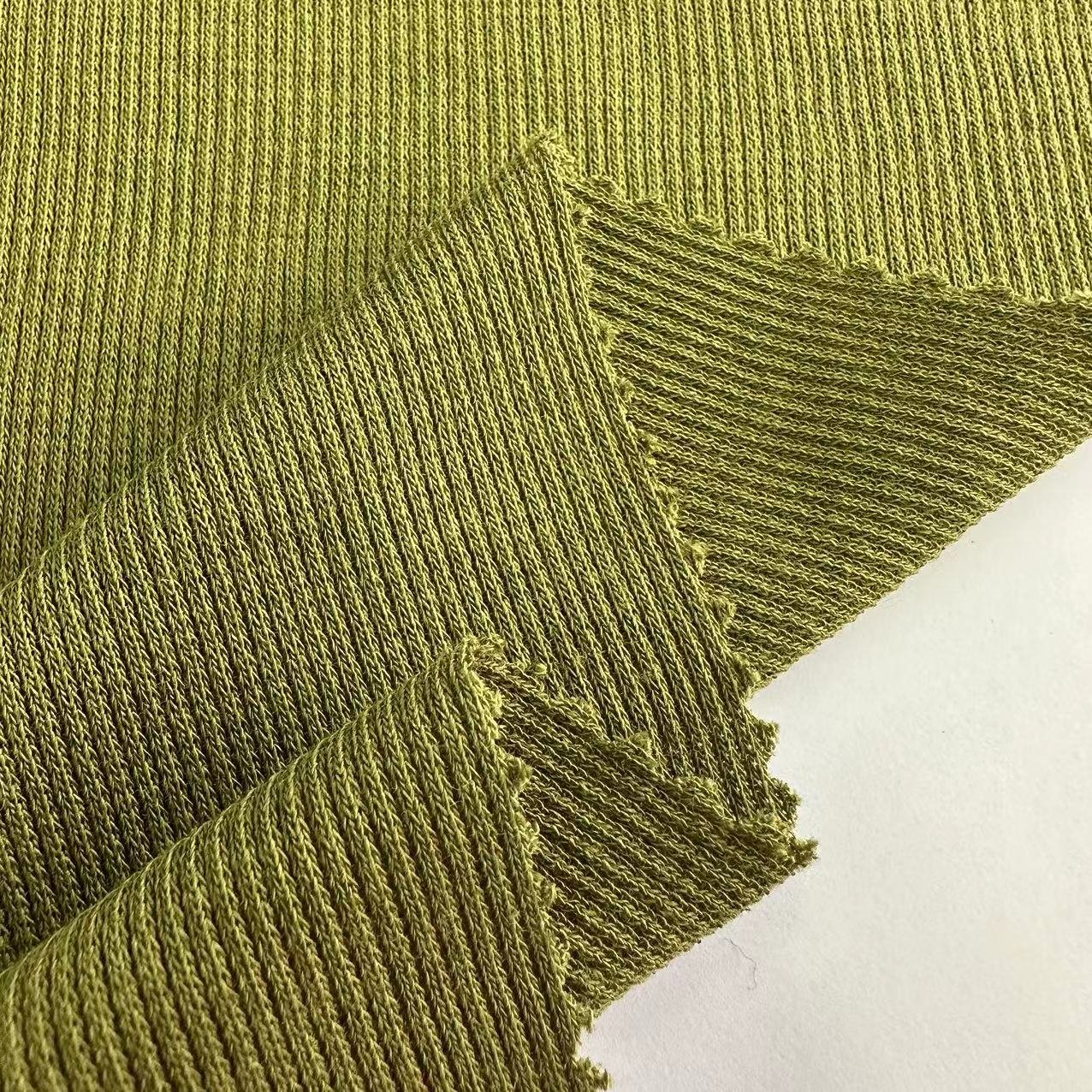 cuff and collar 57% modal 38% Cotton 5% spandex fabric stretch 2*2 RIB fabric for garment and T-shirt