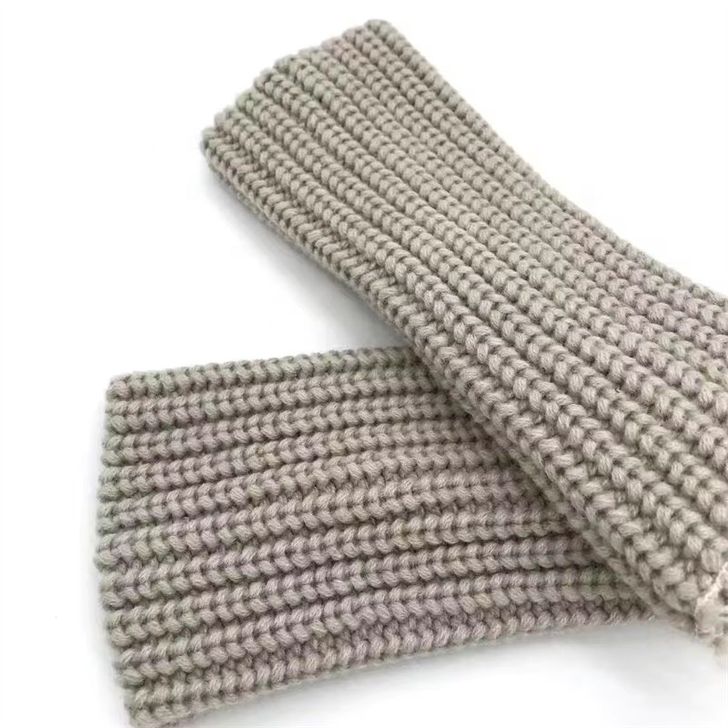 Custom solid color Eco-friendly wool ribbing knit cuff, seamless rib cuffs