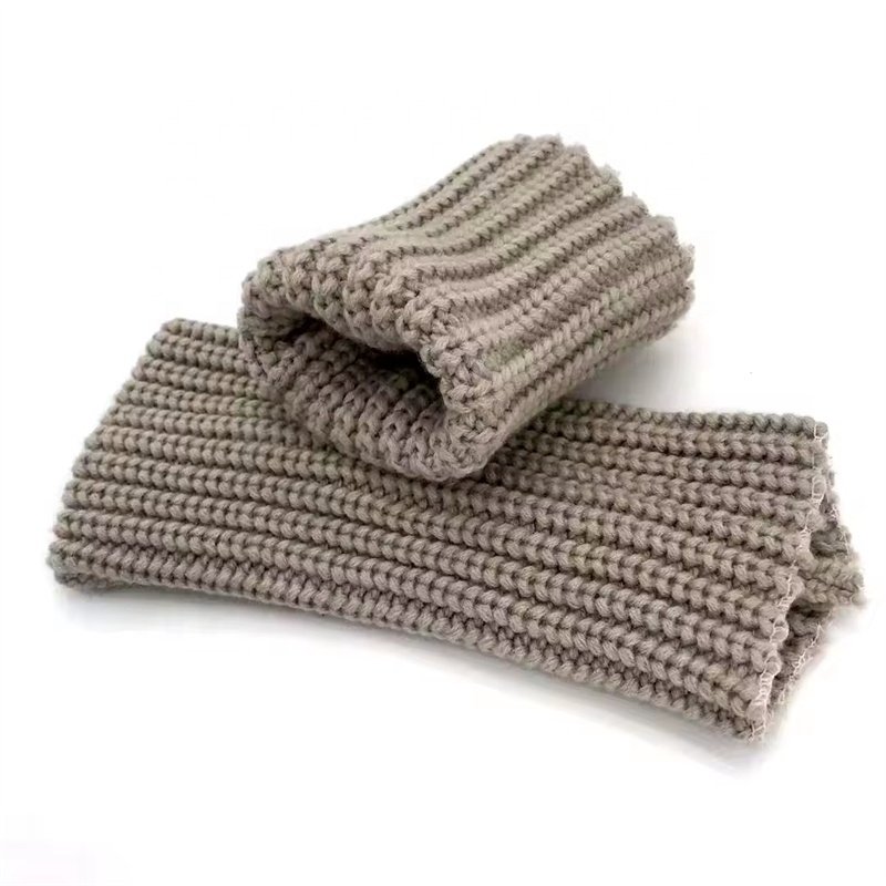 Custom solid color Eco-friendly wool ribbing knit cuff, seamless rib cuffs