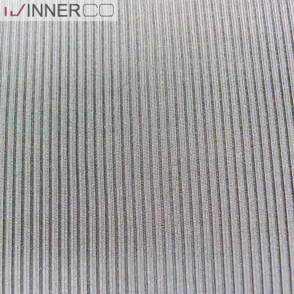 Polyester fabric roll 2x2 rib knit stretch fabric in dye