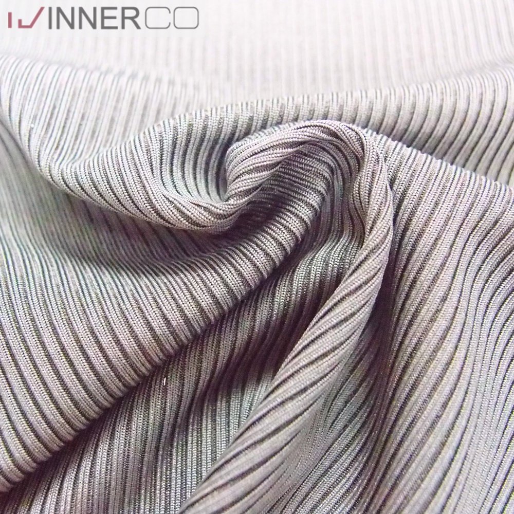 Polyester fabric roll 2x2 rib knit stretch fabric in dye