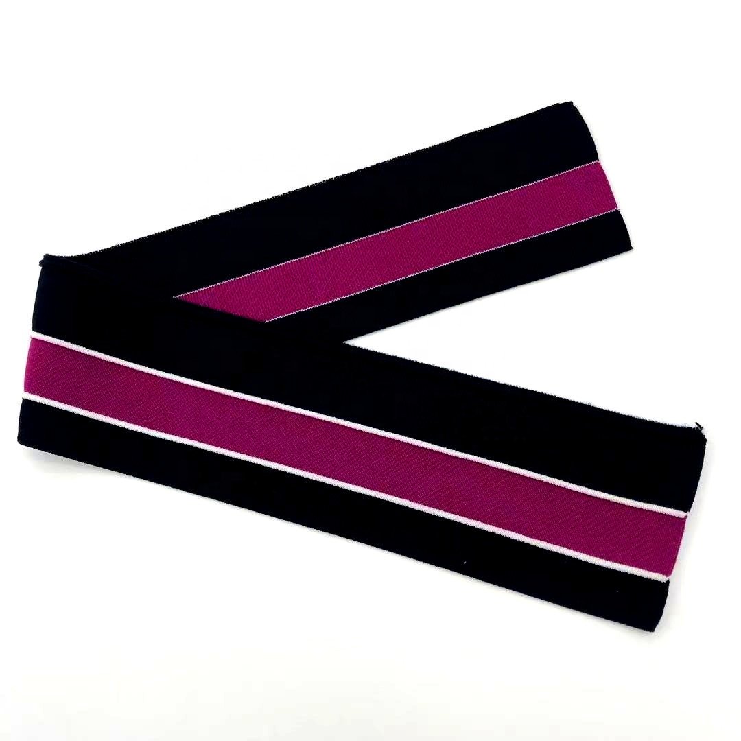 Custom wholesales 63% rayon 37%nylon jacquard knit rib cuffs for fashion business men's clothing