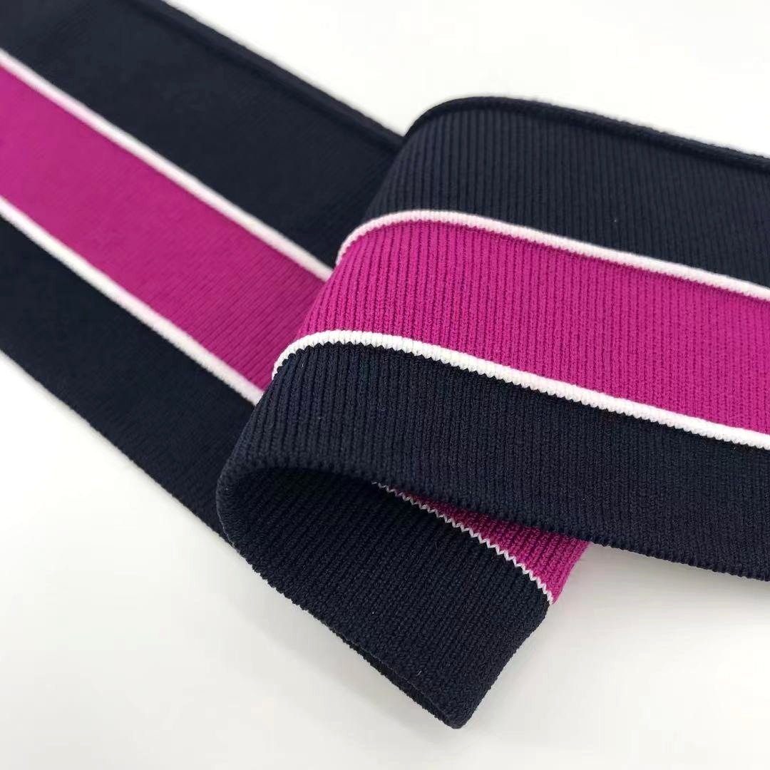 Custom wholesales 63% rayon 37%nylon jacquard knit rib cuffs for fashion business men's clothing