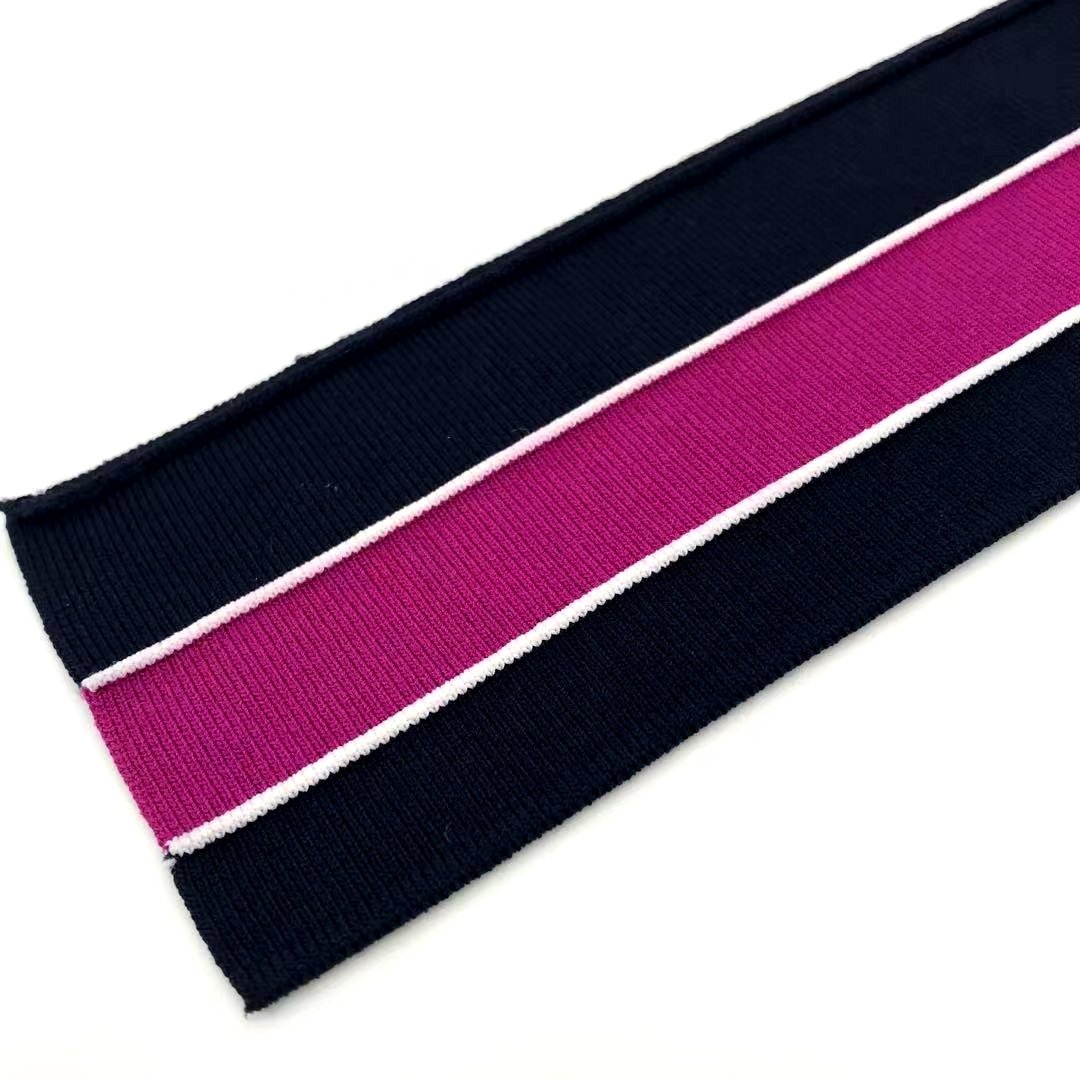 Custom wholesales 63% rayon 37%nylon jacquard knit rib cuffs for fashion business men's clothing