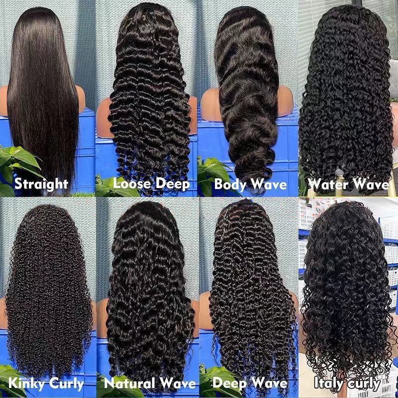 180% Density Human Lace Front Wigs, 10A Grade Silky Straight Pre Plucked 13x4 13x6 Transparent Frontal Raw Indian Hair Wig