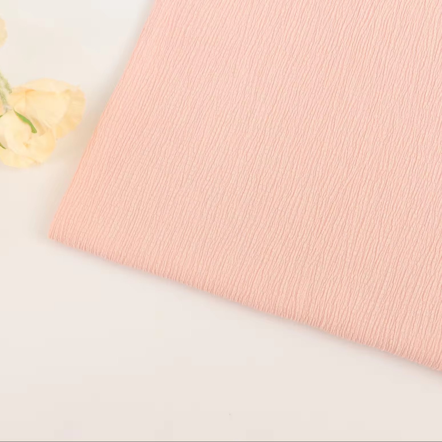 Textile Solid Dyed 95% Polyester 5% Spandex Warp Plants Crepe Jacquard Double Sided Fabric