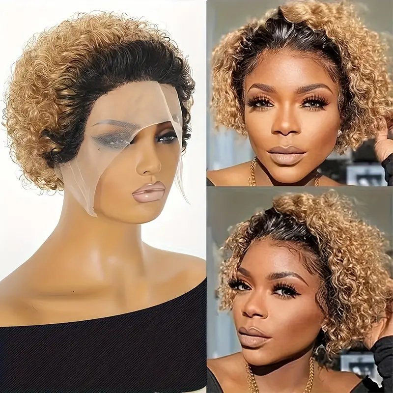 Wholesale Lace Front Bob Wig For Black Women Short Curly Pixie Cut Wigs Full 13x4 Lace Frontal Raw Virgin Human Hair Wigs