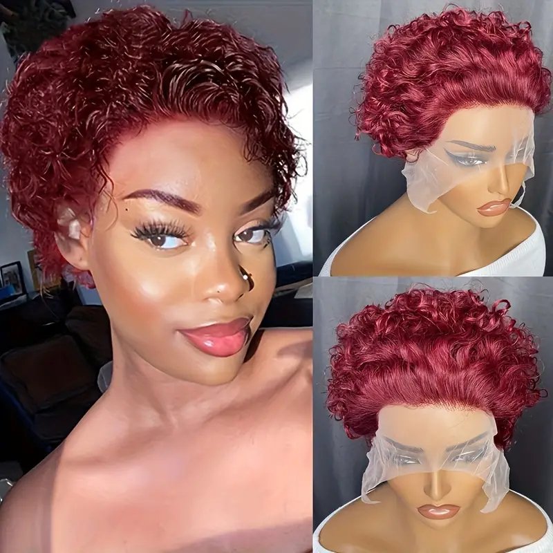 Wholesale Lace Front Bob Wig For Black Women Short Curly Pixie Cut Wigs Full 13x4 Lace Frontal Raw Virgin Human Hair Wigs