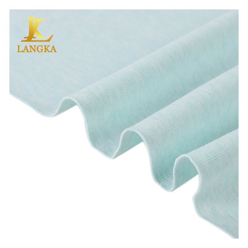 Langka OEM custom yarn dyed organic 95% cotton 5% spandex knit rib fabric for garment