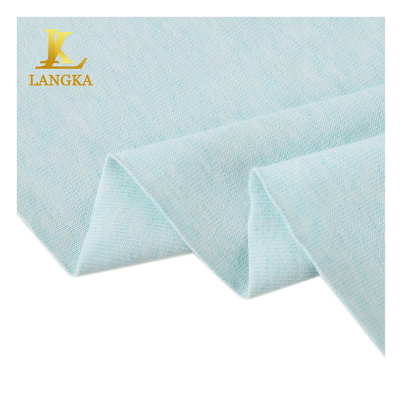 Langka OEM custom yarn dyed organic 95% cotton 5% spandex knit rib fabric for garment