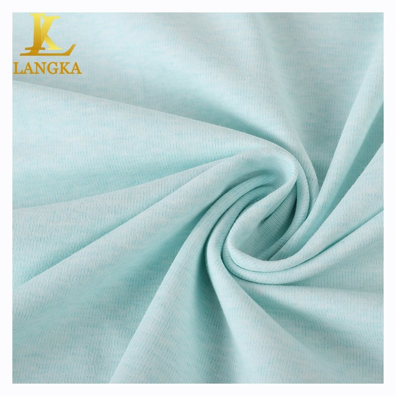Langka OEM custom yarn dyed organic 95% cotton 5% spandex knit rib fabric for garment