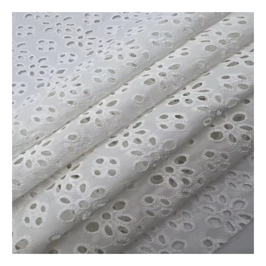 White woven 60s*60s 90*88 flower trim austrian lace swiss voile border embroidery fabric for baby's clothing