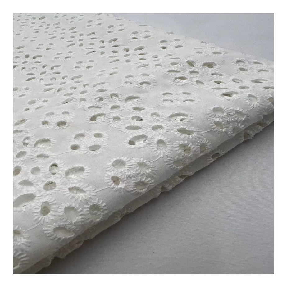 White woven 60s*60s 90*88 flower trim austrian lace swiss voile border embroidery fabric for baby's clothing