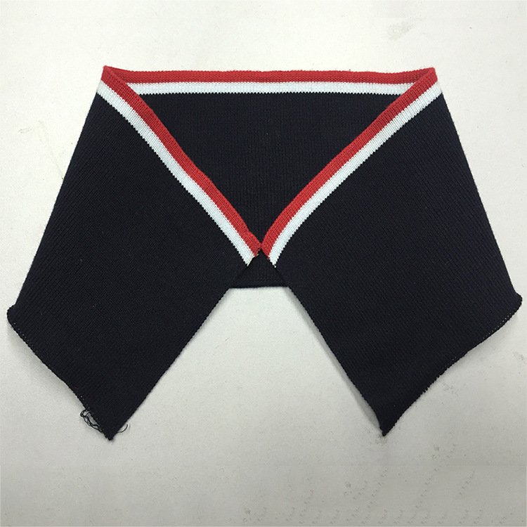 Custom 1X1 Polyester Plain Ribbing Knitted Thread Fabric Elastic Fabric Collar And Cuff For Polo T-Shirt