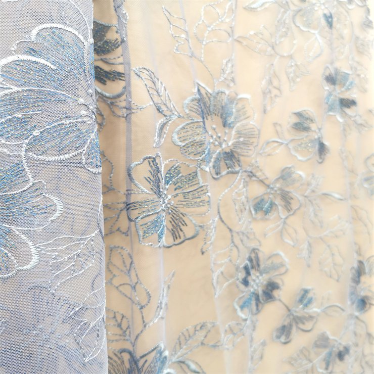 Width 130 cm Polyester Embroidered Tulle mesh fabric Sequins beads rose flower fabric for women fashion wedding bridal dress