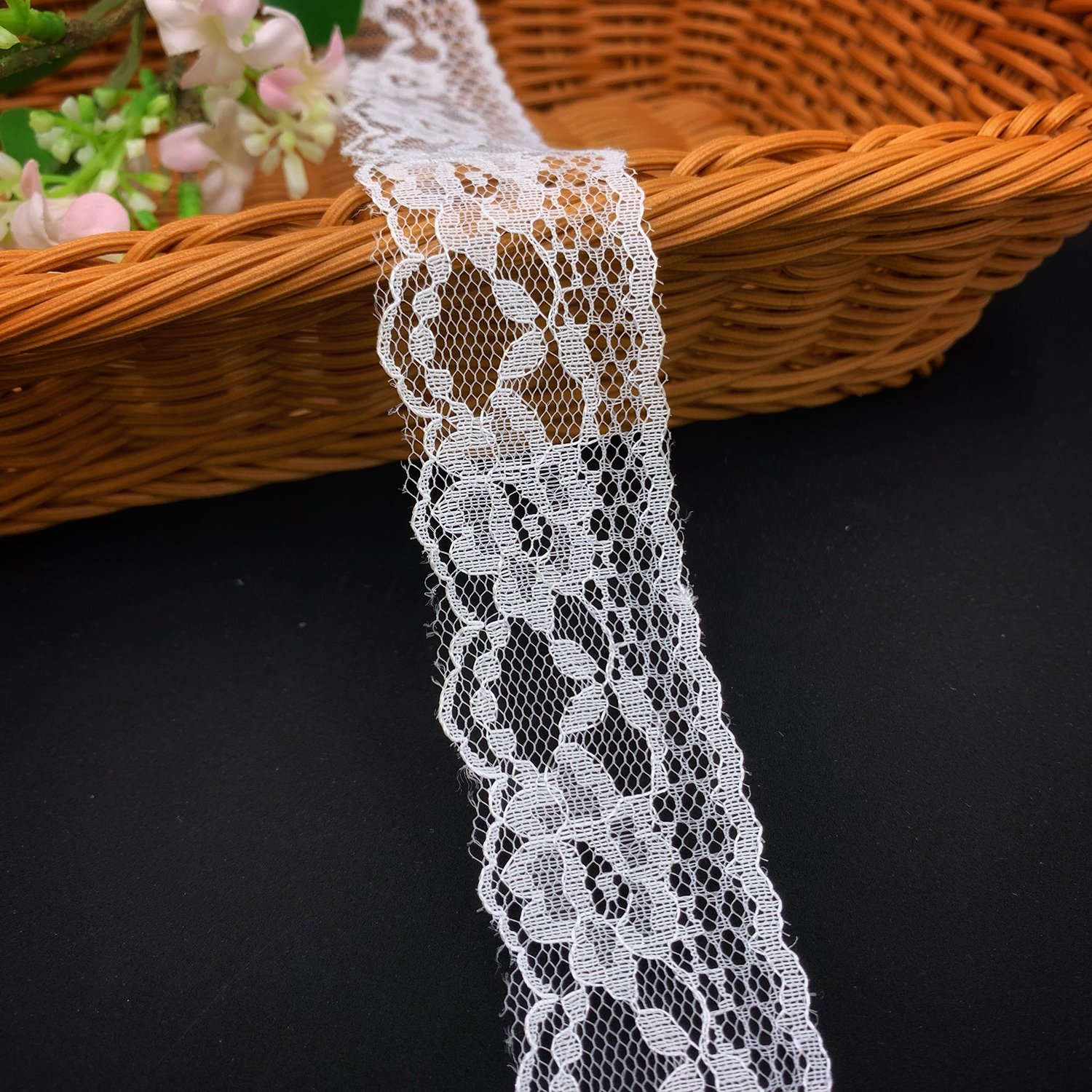 Wholesale White Renda No Elastic Lingerie Stretch Spandex Nylon Lace For Garment
