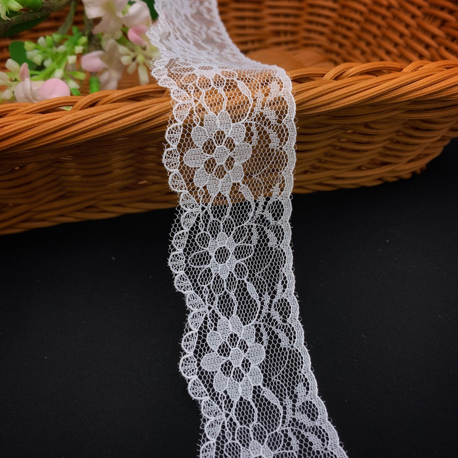Wholesale White Renda No Elastic Lingerie Stretch Spandex Nylon Lace For Garment