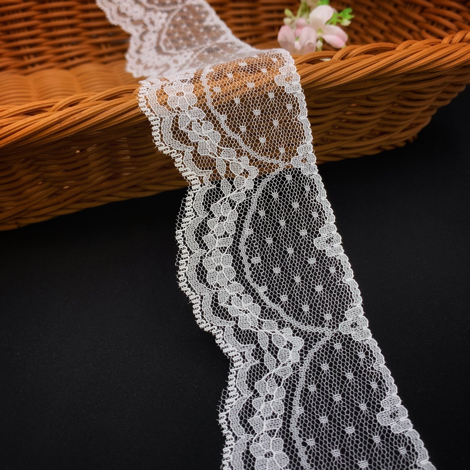 Wholesale White Renda No Elastic Lingerie Stretch Spandex Nylon Lace For Garment