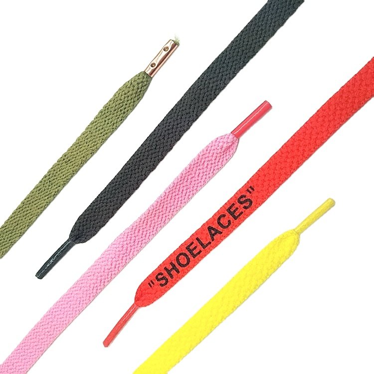 flat shoelace 1 cm polyester wholesale shoe laces
