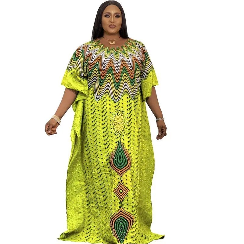 2023 African Lace Dresses Plus Size Boubou for Women Abaya Traditional Ankara Wedding African Dresses Women Maxi Dress