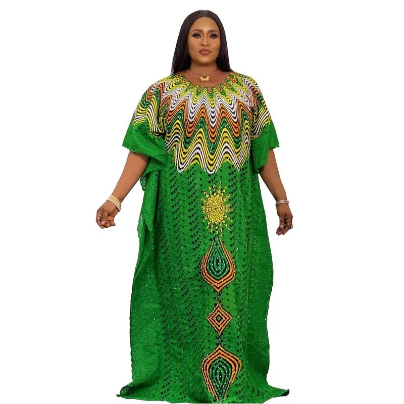 2023 African Lace Dresses Plus Size Boubou for Women Abaya Traditional Ankara Wedding African Dresses Women Maxi Dress