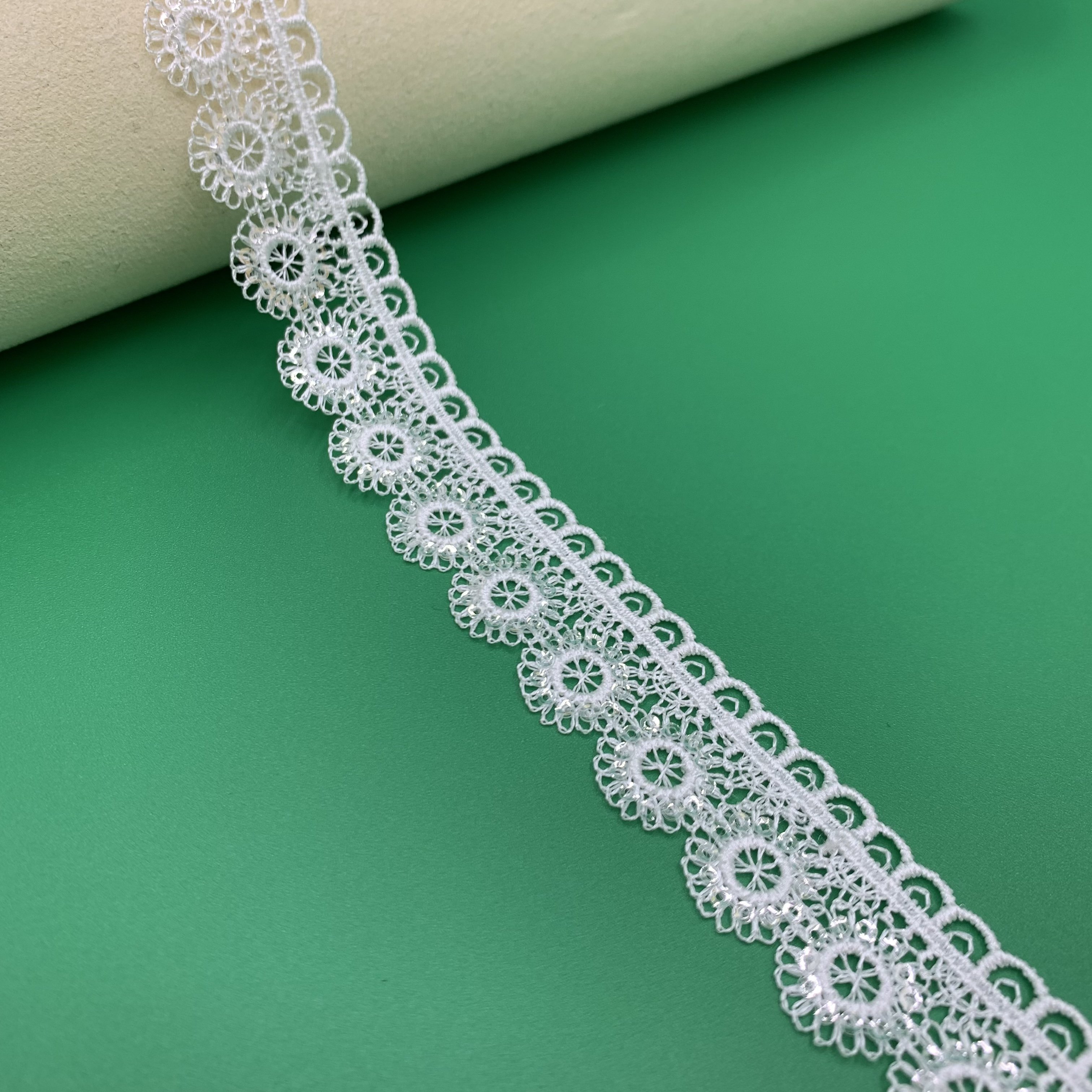 Custom China Wholesale 3d Flower Shiny Dentelle Black White Sequins Embroidery African Lace Fabric Trim For Clothes