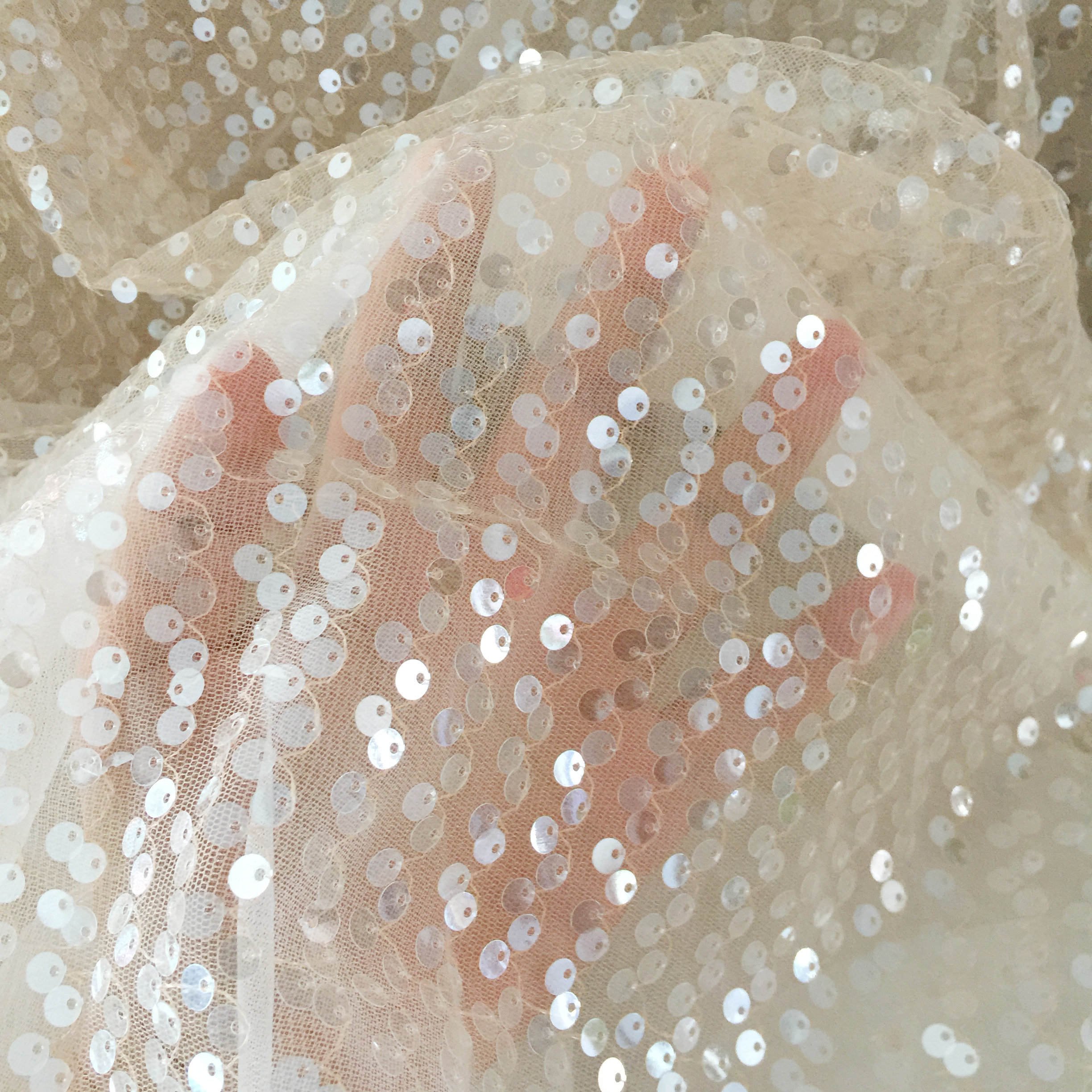 DELACE bridal fancy elegant simple elegant pure white bridal lace fish scale fabric for wedding dress costume