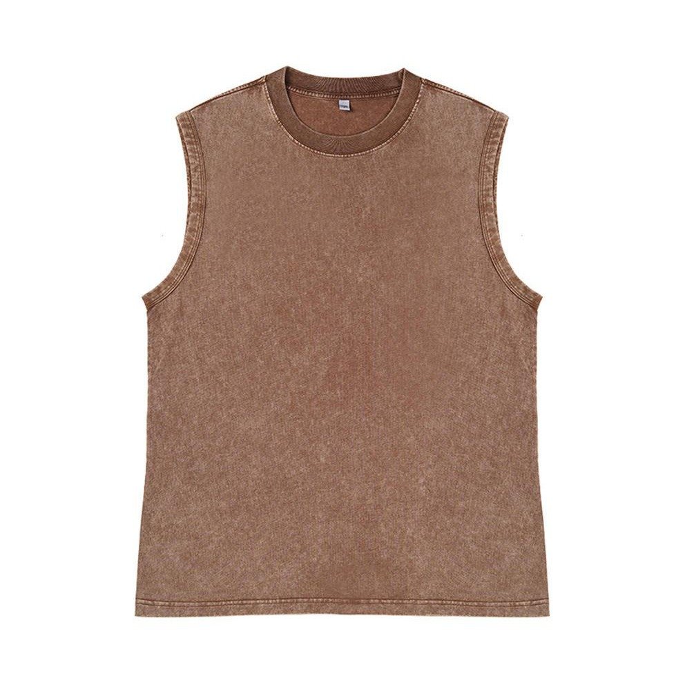 Men's Casual Cotton Acid Washed Vintage Tank Tops 2024 New Summer Sleeveless Hip Hop Fashion T Shirts Vest For Men
