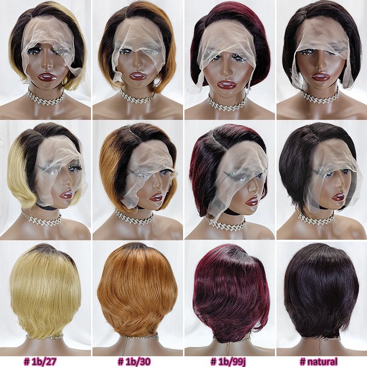 wholesale cheap prices raw human hair wig vendors short brazilian pixie cut human hair 13*4 full lace front wigs black women