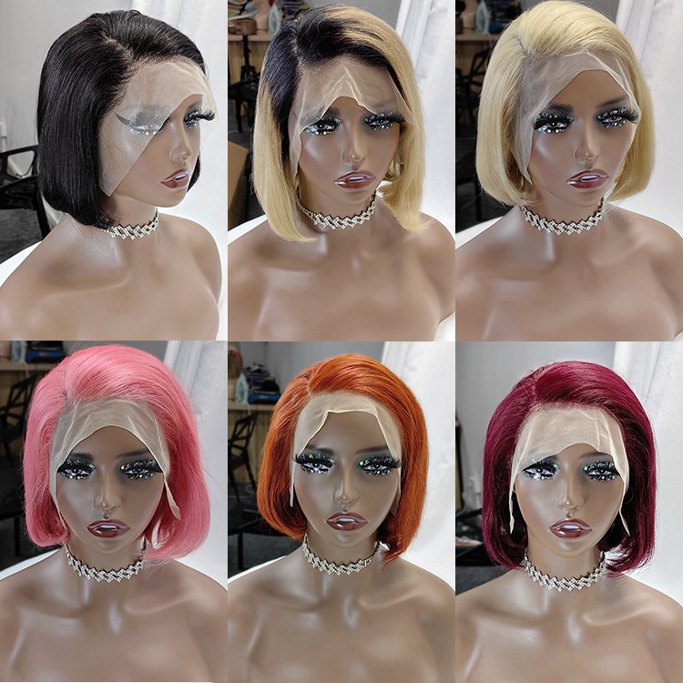wholesale cheap prices raw human hair wig vendors short brazilian pixie cut human hair 13*4 full lace front wigs black women