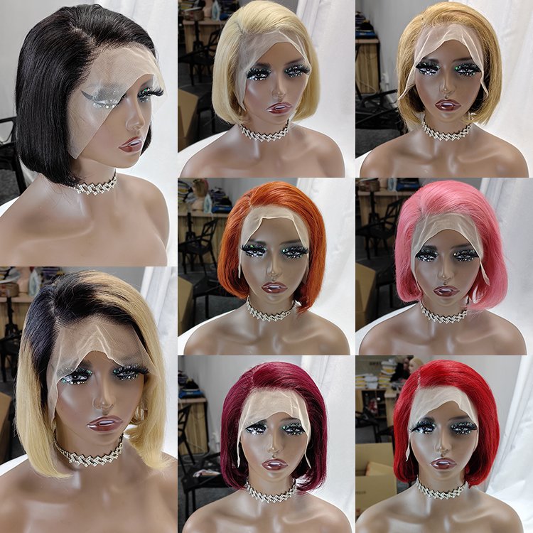 wholesale cheap prices raw human hair wig vendors short brazilian pixie cut human hair 13*4 full lace front wigs black women