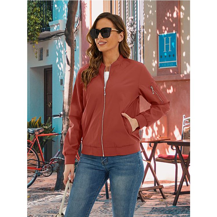 Spring Pilot Wind Breaker Jacket for Women Windproof 100% Polyester Womens Fashion Streetwear Sports Jackets Casual