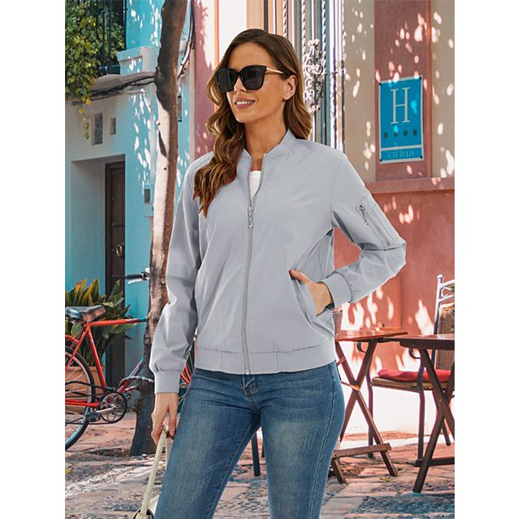Spring Pilot Wind Breaker Jacket for Women Windproof 100% Polyester Womens Fashion Streetwear Sports Jackets Casual