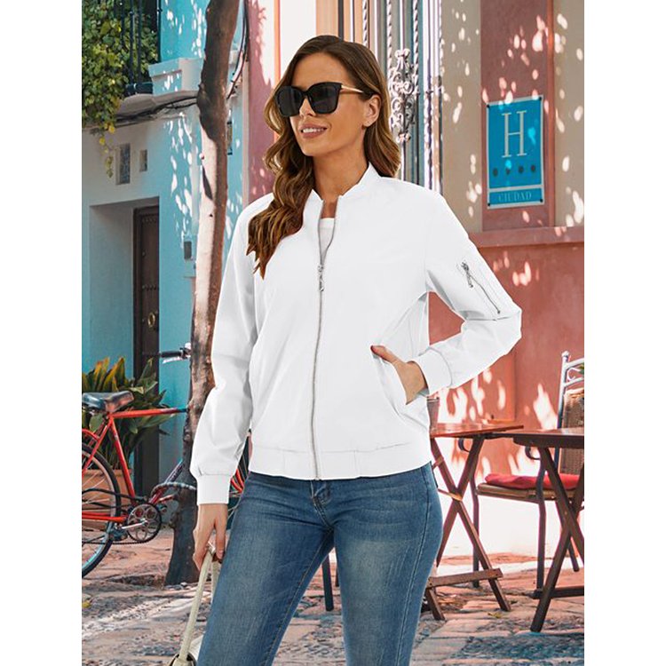 Spring Pilot Wind Breaker Jacket for Women Windproof 100% Polyester Womens Fashion Streetwear Sports Jackets Casual