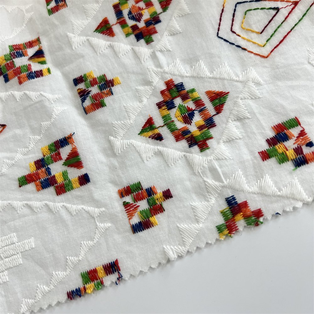 HAHOO 100% cotton swiss voile embroidery lace fabric with holes for clothing cotton