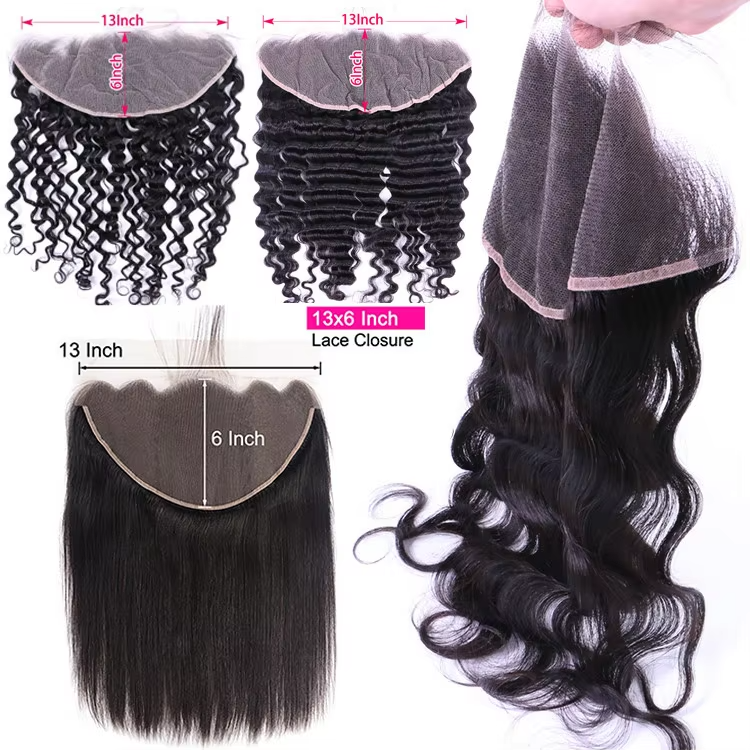 Wholesale 5X5 4X4 13X6 13X4 Topper 100%Human Hair Raw Chinese Human Hair Hd Transparent Lace Closure Frontal With Baby Hair