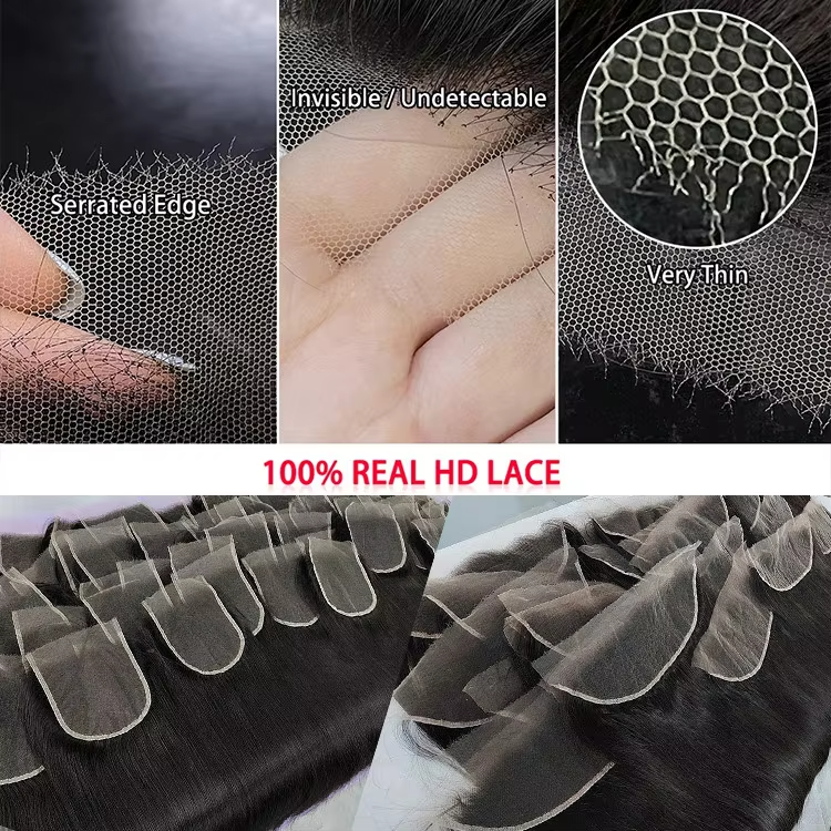 Wholesale 5X5 4X4 13X6 13X4 Topper 100%Human Hair Raw Chinese Human Hair Hd Transparent Lace Closure Frontal With Baby Hair