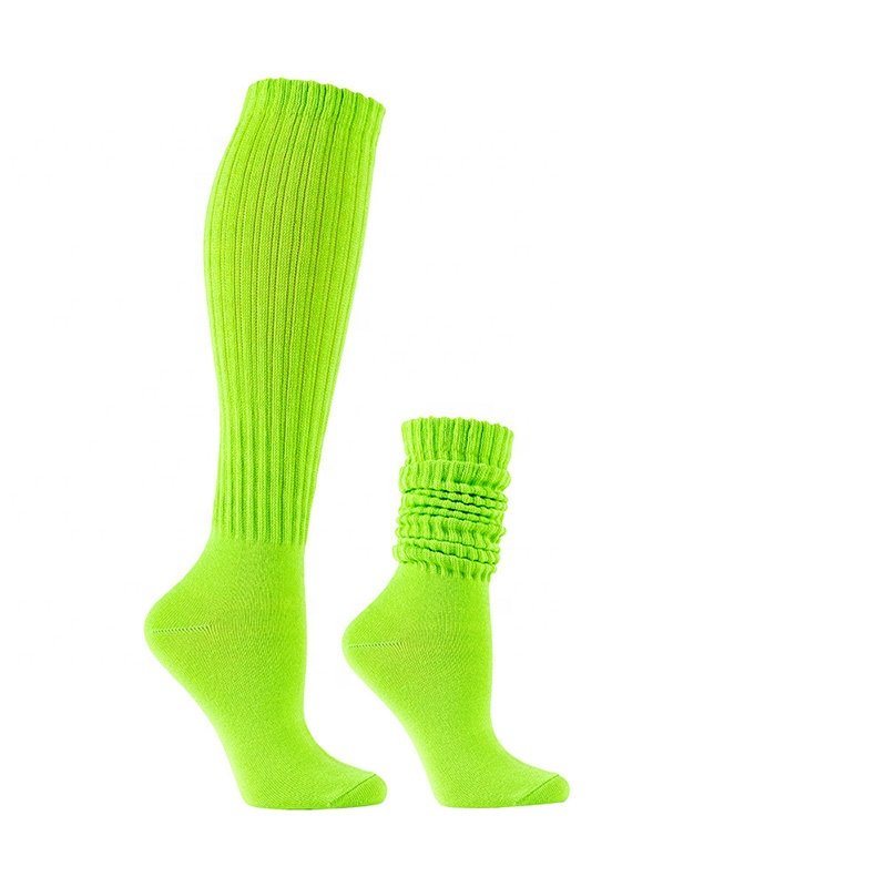 Wholesale Solid Color Extra Long Stack Scrunch Socks Ribbed Scrunchy Slouch Socks For Women