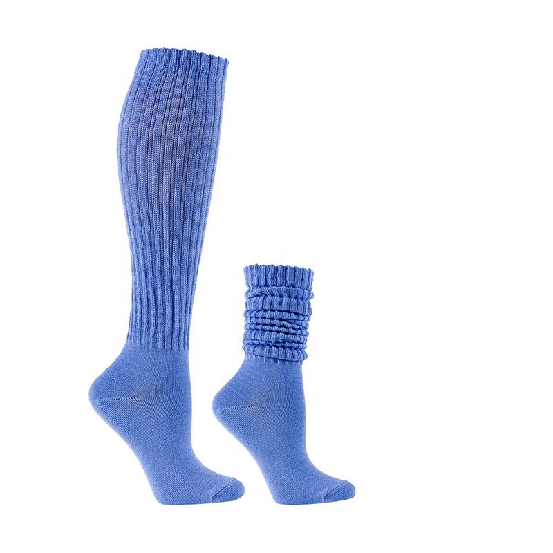Wholesale Solid Color Extra Long Stack Scrunch Socks Ribbed Scrunchy Slouch Socks For Women