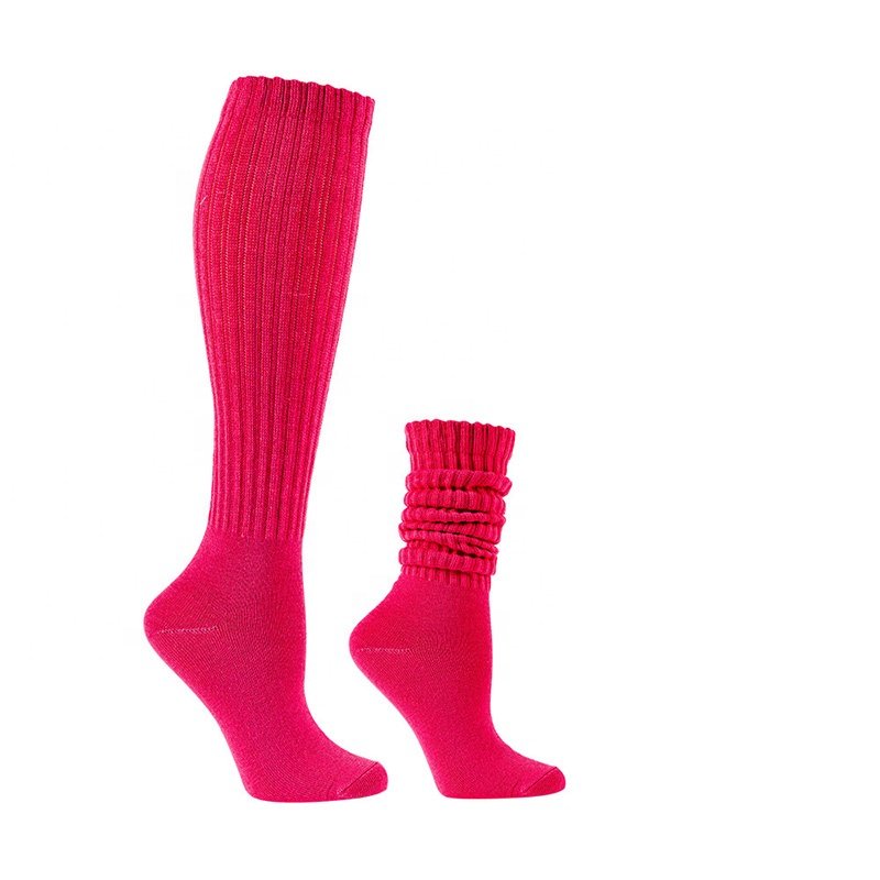 Wholesale Solid Color Extra Long Stack Scrunch Socks Ribbed Scrunchy Slouch Socks For Women