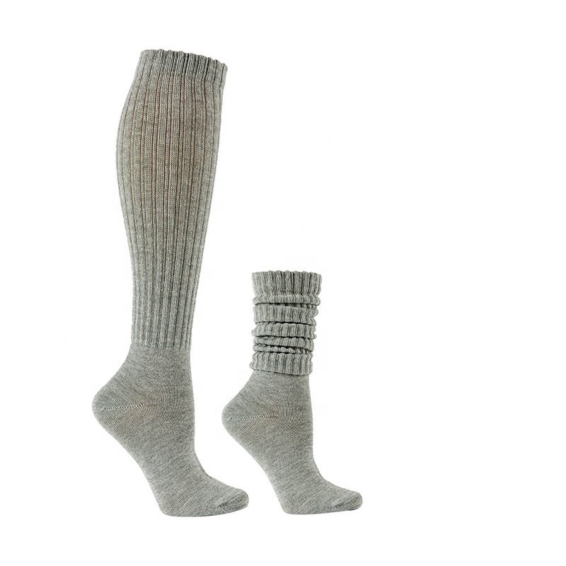 Wholesale Solid Color Extra Long Stack Scrunch Socks Ribbed Scrunchy Slouch Socks For Women