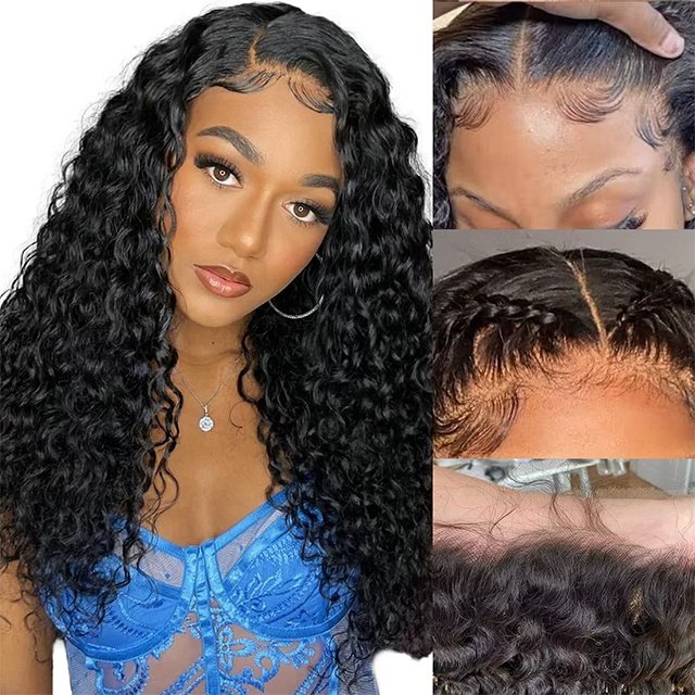 Full Lace Virgin Brazilian Human Hair Wigs water Wave Lace Front Human Hair Wigs for Black Women