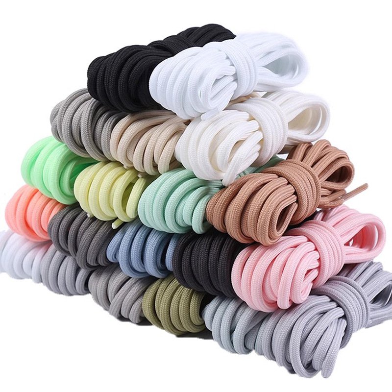 Manufacturers Custom Classic Design Braided Polyester Hiking Boot Round Laces For Sneakers Shoes Rope Shoelaces