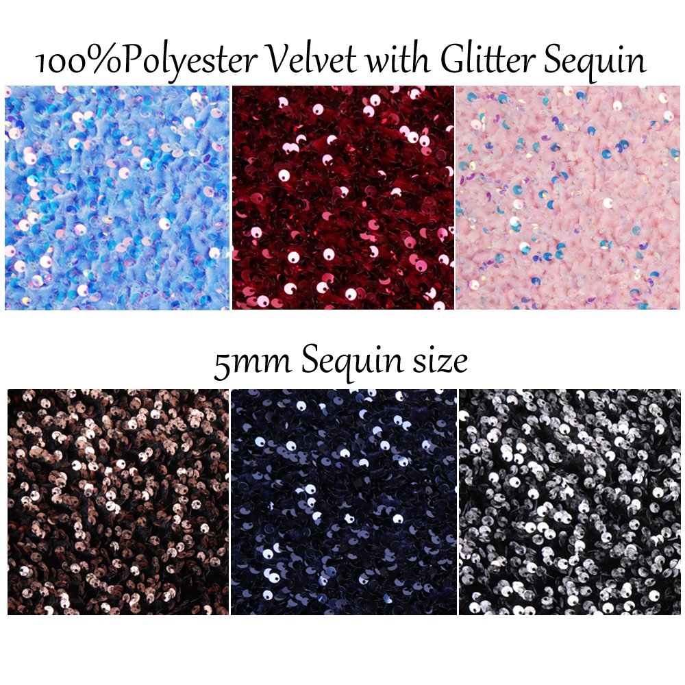 wholesale embroidery luxury velvet sequin fabric with sequins