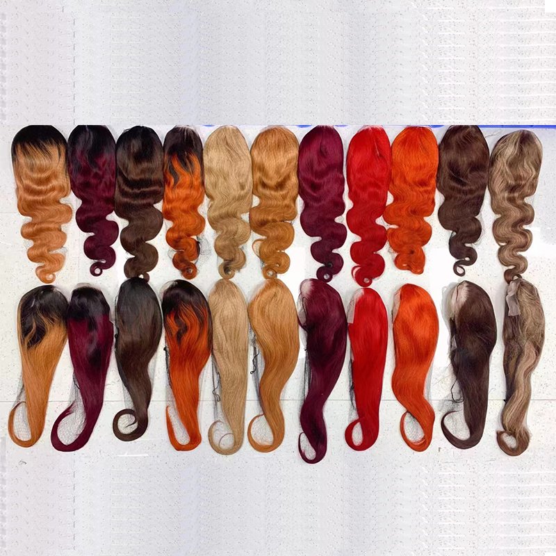 Letsfly Color Lace Frontal Wigs 150% Density Straight Human Hair Body Wave Brazilian Lace Wigs Pre-plucked 22inches Virgin Hair